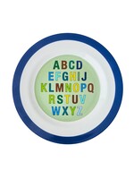 Rice Bord Melamine side plate with alphabet dark blue print