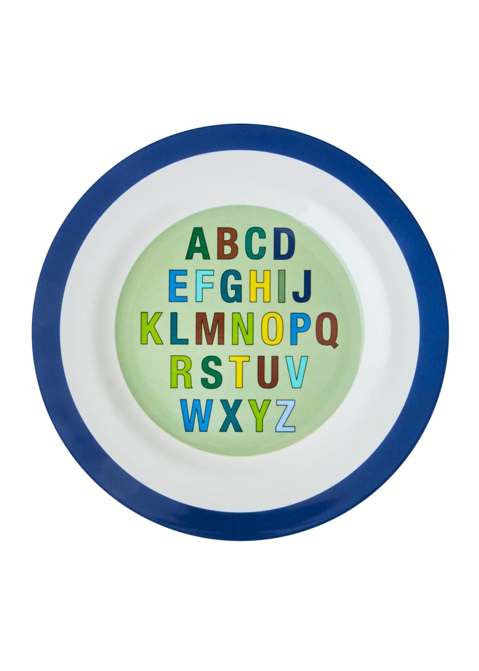 Rice Bord Melamine side plate with alphabet dark blue print