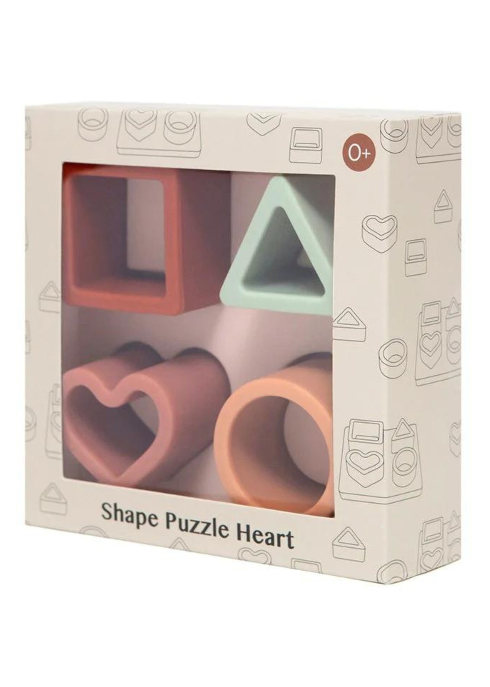 Petit Monkey Speelgoed shape puzzle heart 0 yrs+