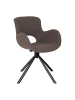 House Nordic Amorim Dining Chair - Eetkamerstoel, in bouclé mushroom met draaifunctie - set van 2