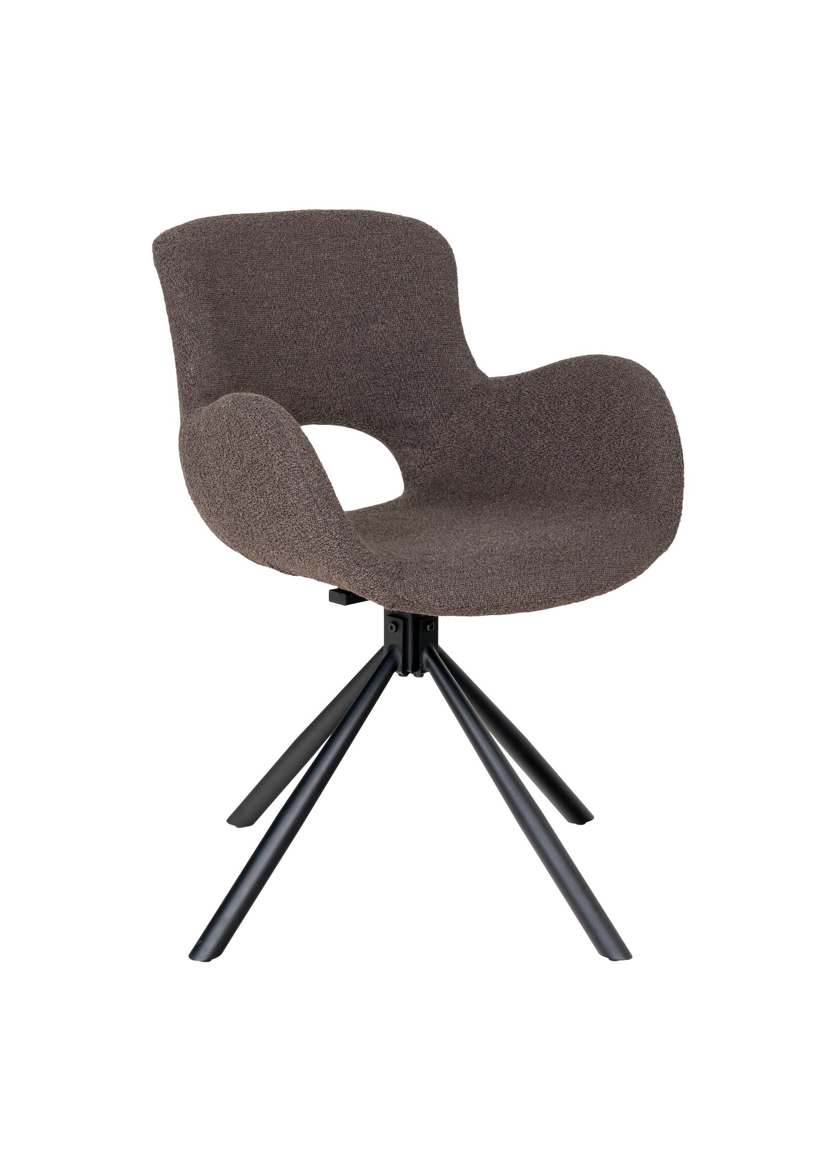 House Nordic Amorim Dining Chair- Eetkamerstoel, in bouclé mushroom met draaifunctie - set van 2