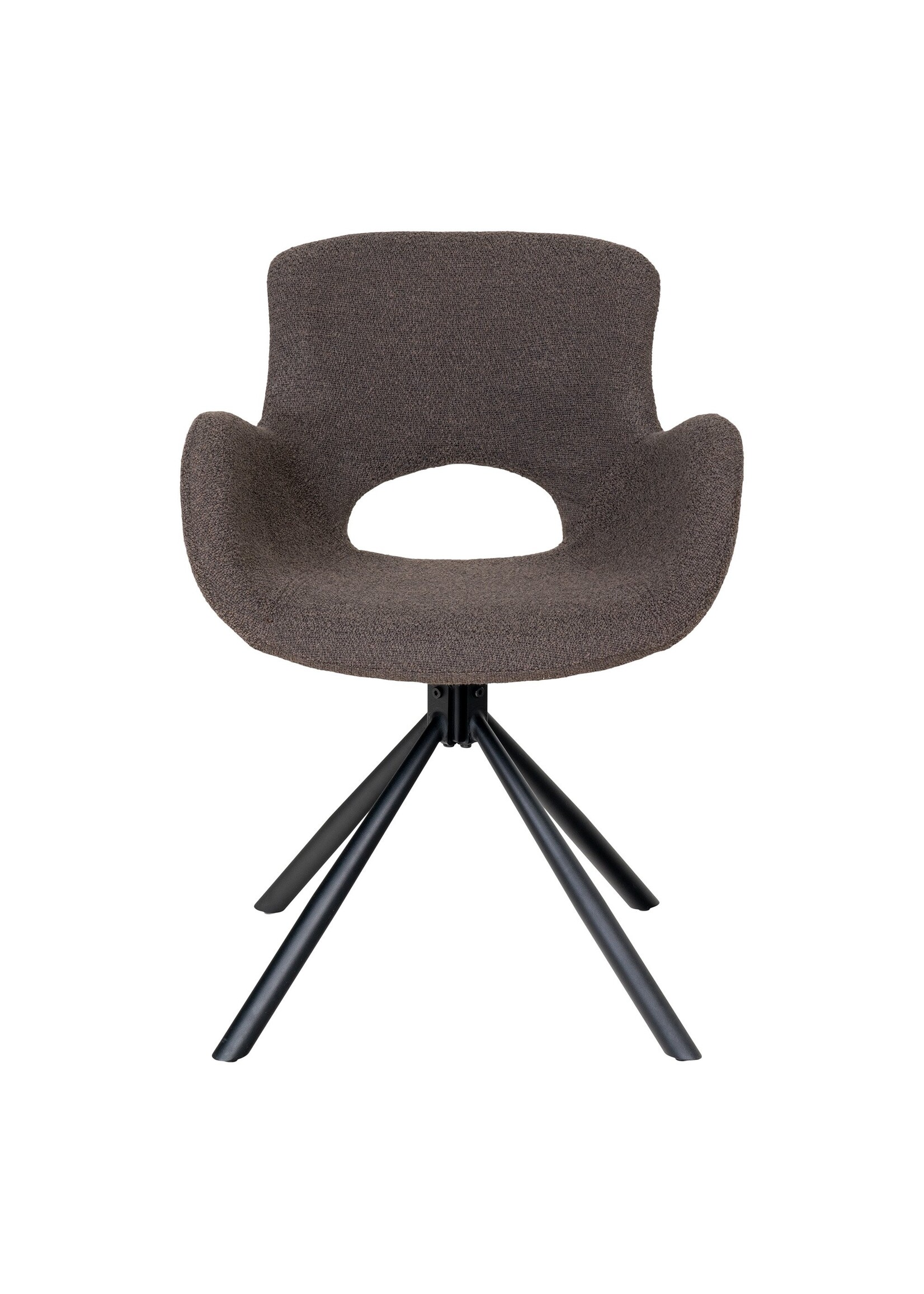 House Nordic Amorim Dining Chair- Eetkamerstoel, in bouclé mushroom met draaifunctie - set van 2