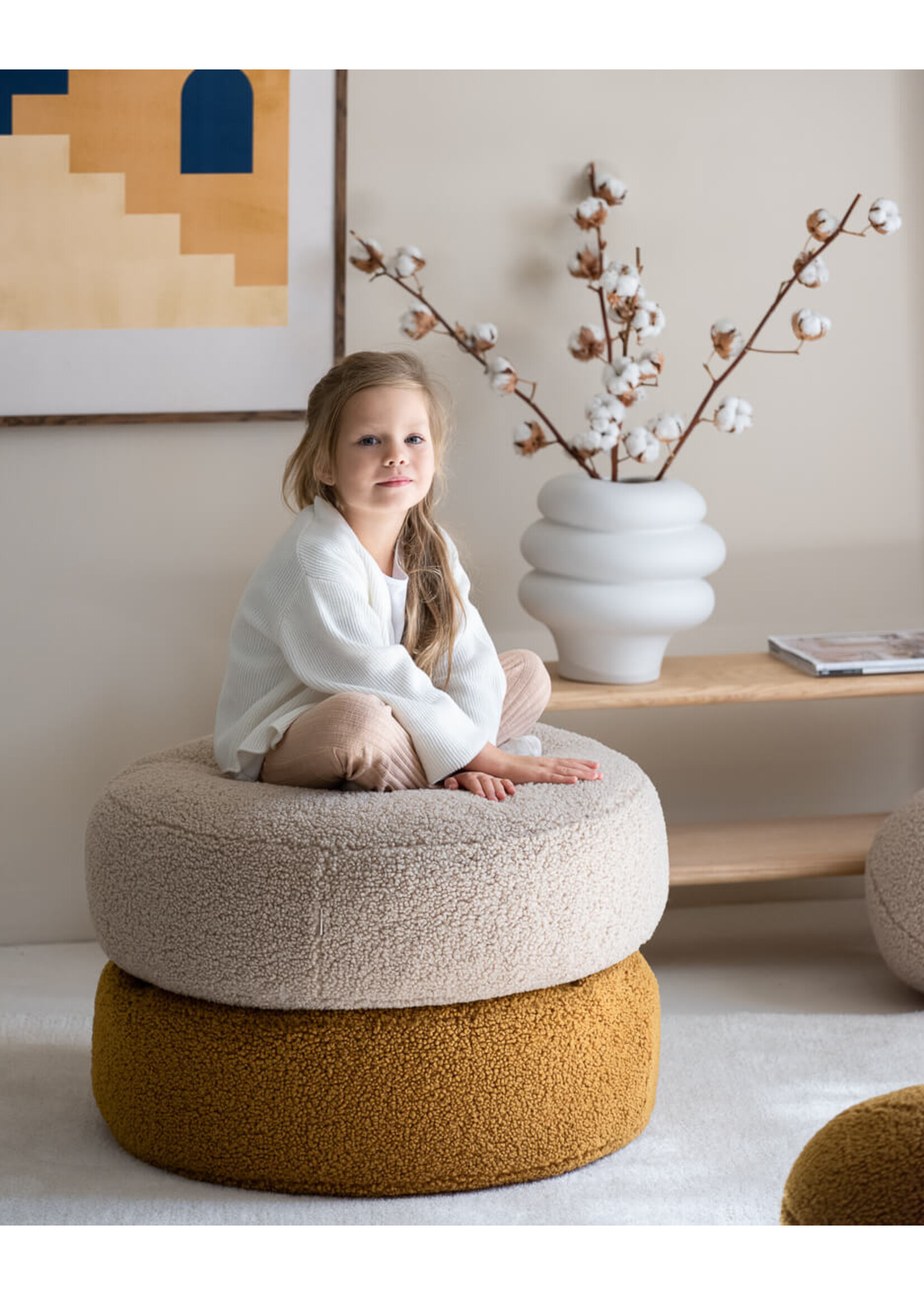 WigiWama Zitpoef Maple Ottoman