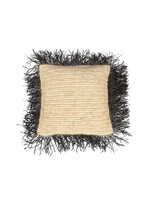 Bazar Bizar De Raffia Kussenhoes - Natuurlijk Zwart - 40x40