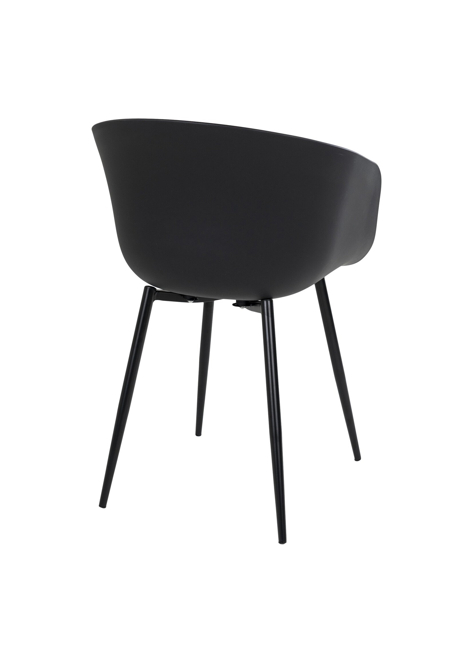 House Nordic Roda Dining Chair - Stoel in zwart met zwarte poten - set van 2