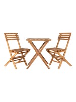 House Nordic Cuenca Café set - outdoor set, 2 stoelen en 1 tafel, teak, natuurlijk