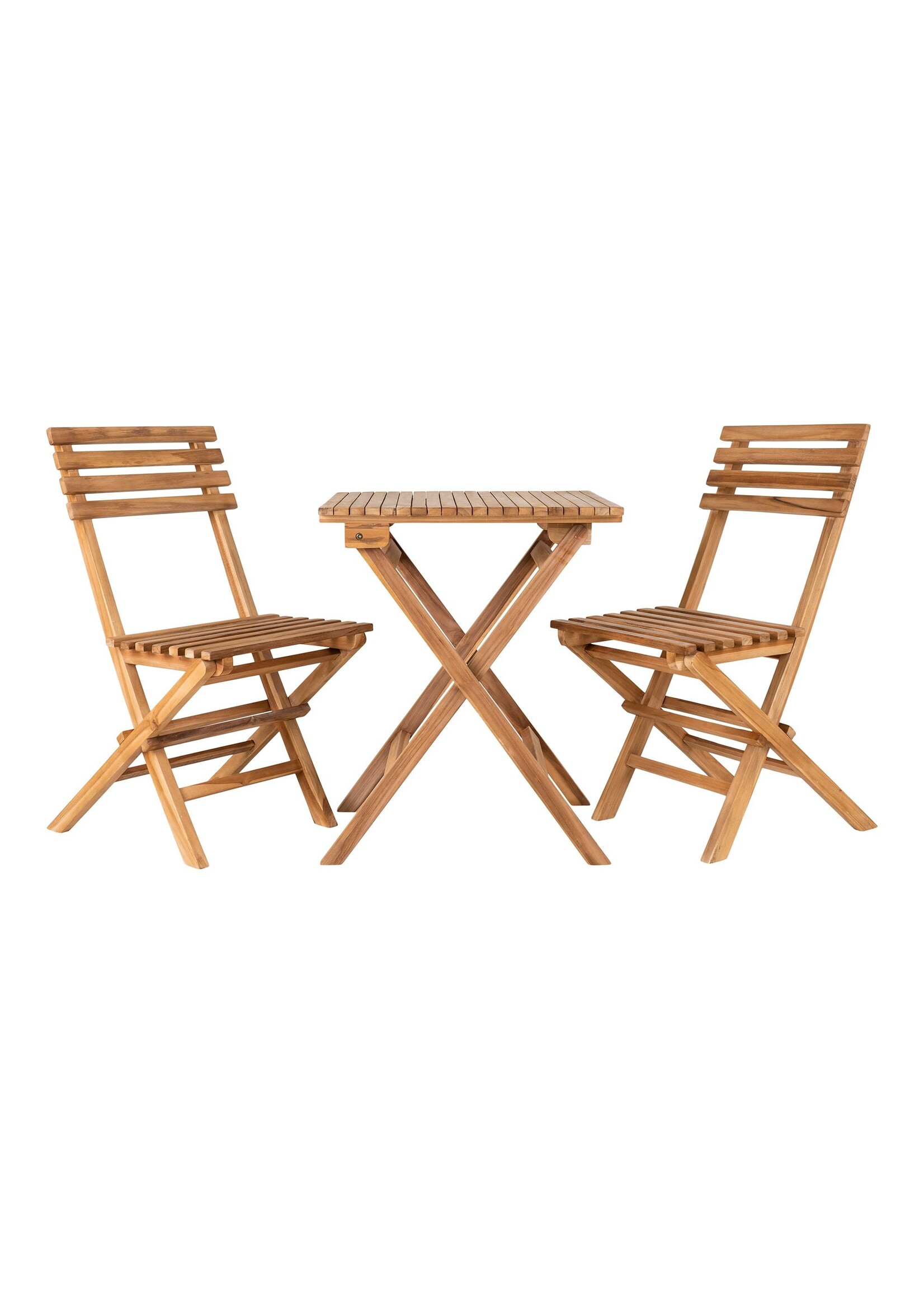 House Nordic Cuenca Café set - Café set, 2 stoelen en 1 tafel, teak, natuurlijk