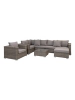 House Nordic Calvi Lounge Set - Loungeset, kubu grijs, polyrattan, incl. kussens