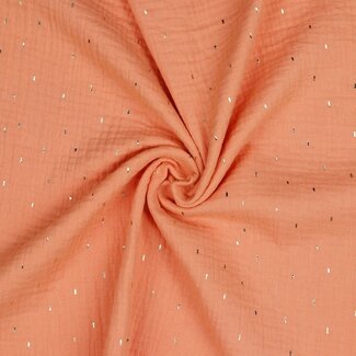 Poppy Fabrics Double Gauze - Gold Foil - Abrikoos