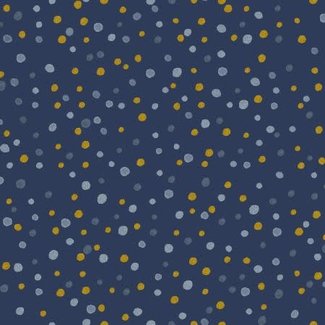 Kerst-stoffen Pow Pow - Navy Metallic