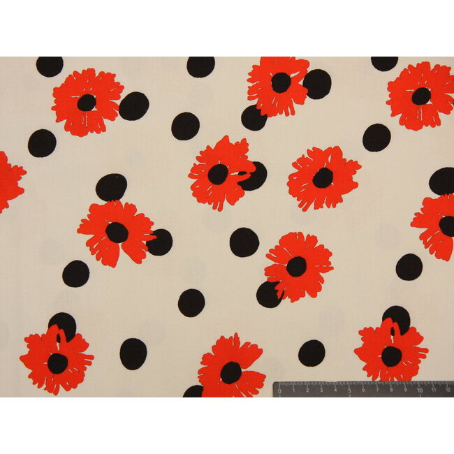 Katoen twill/elastane - Flowers