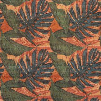 Katia Fabrics Kurk - Print - Tropical Leaves