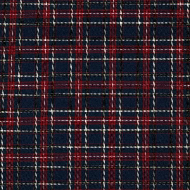 Scottisch Check - Marineblauw - Klein Geruit