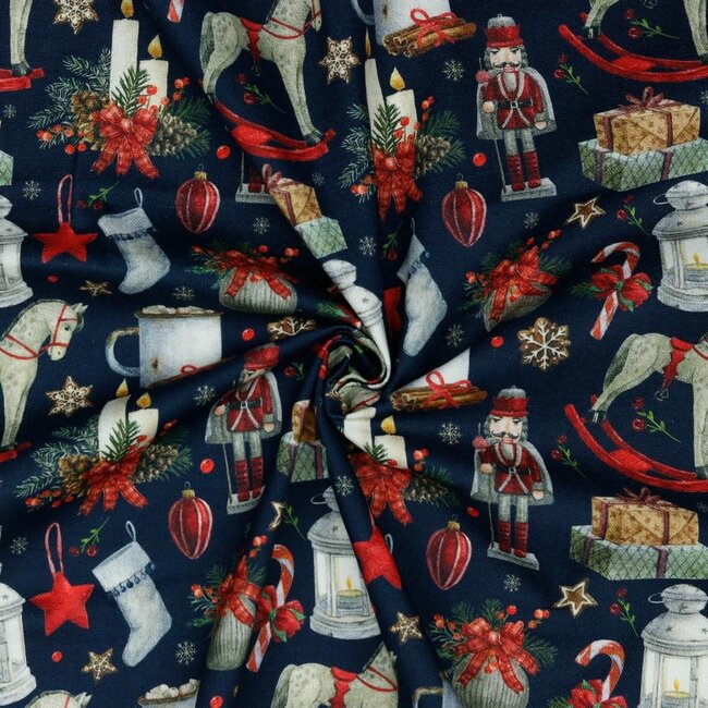 Classical Christmas - Canvas - Marineblauw