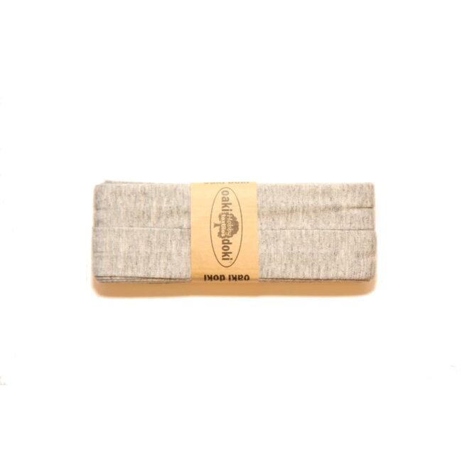 Voorgevouwen tricot-biais - Grijs gemeleerd