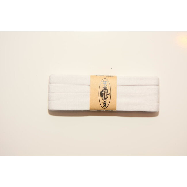 Voorgevouwen tricot-biais - Wit