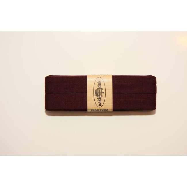 Voorgevouwen tricot-biais - Donker Aubergine