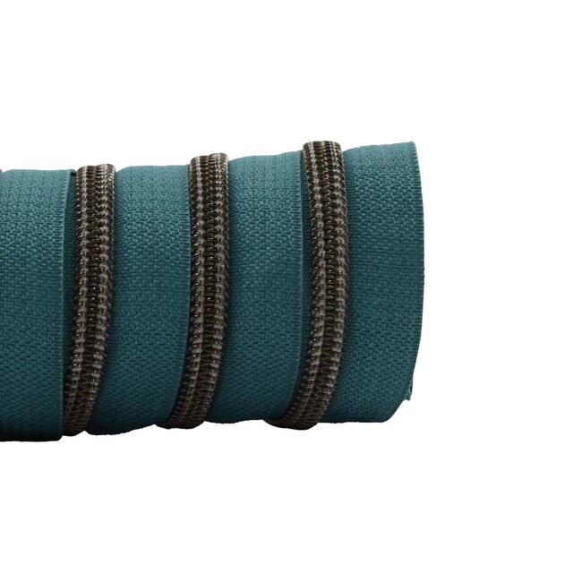 Rits aan de Meter - Donker Turquoise / Zwart Nikkel