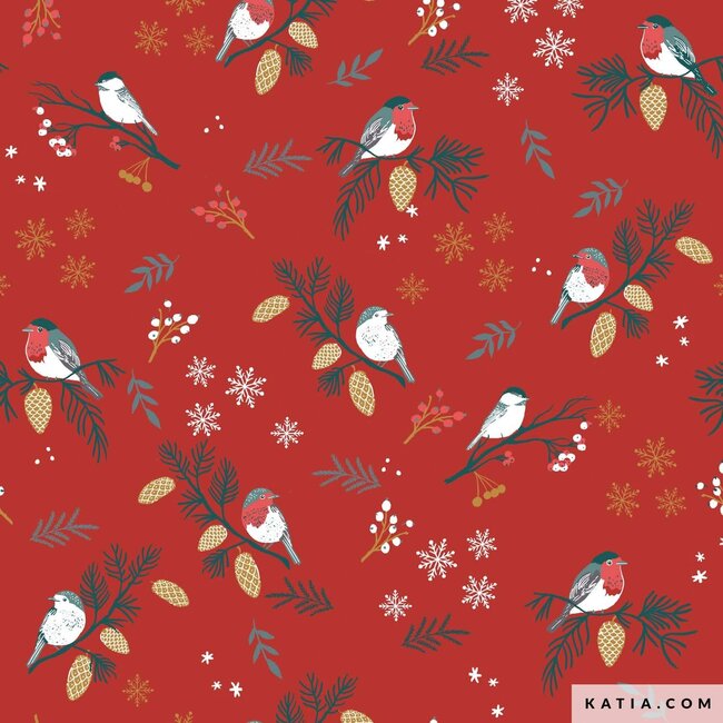 Birds Time - Jersey - Rood