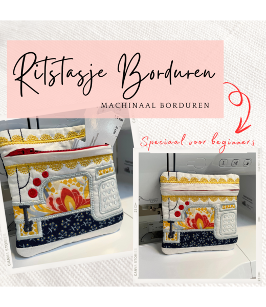 Workshop machinaal borduren: Rits-tasje