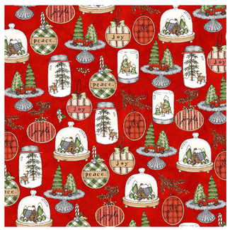 Kerst-stoffen Homemade Holidays - Centerpieces Red
