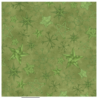 Kerst-stoffen Homemade Holidays - Stars Green