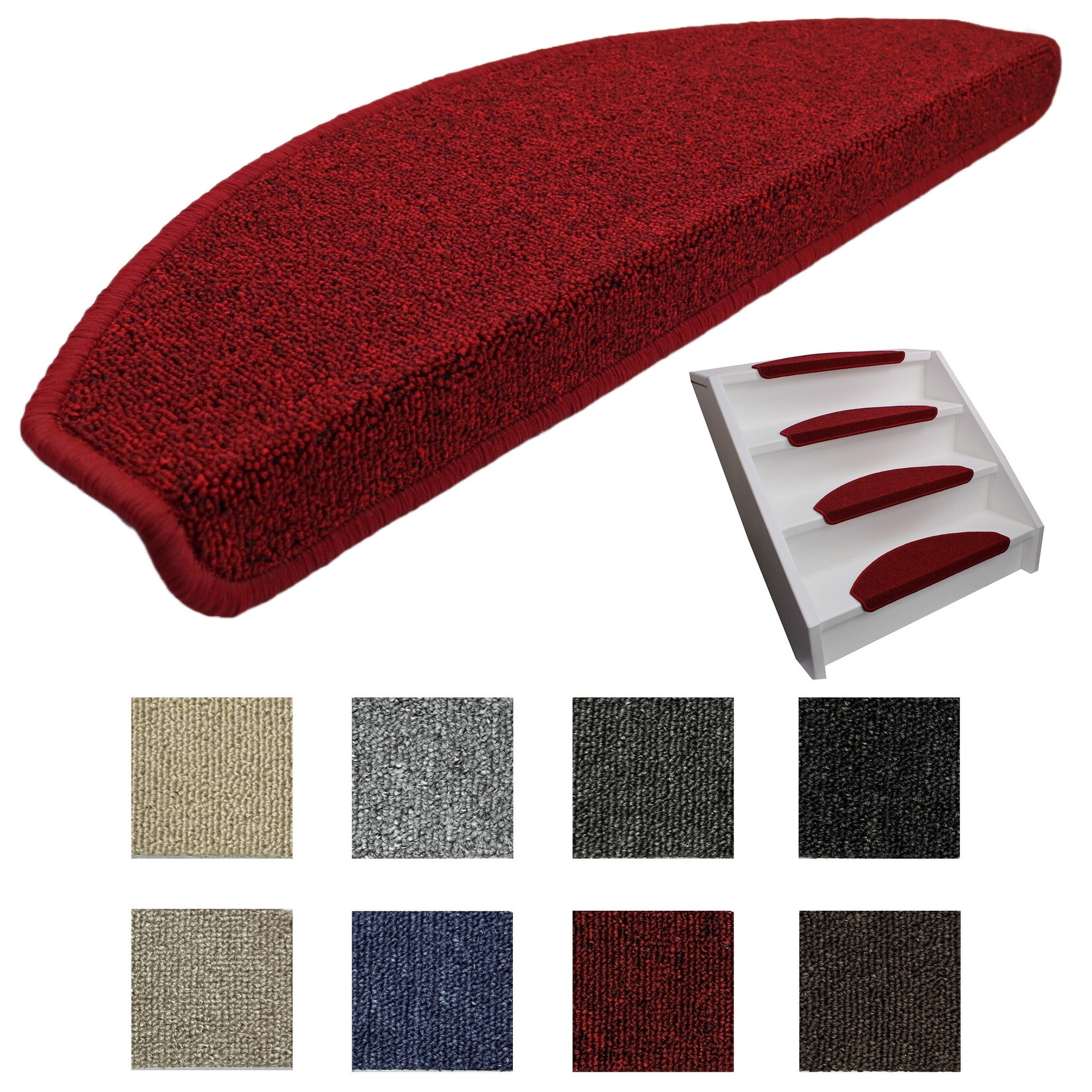 Elite Trapmatten Trapmat Lima Rood (halve maantjes)