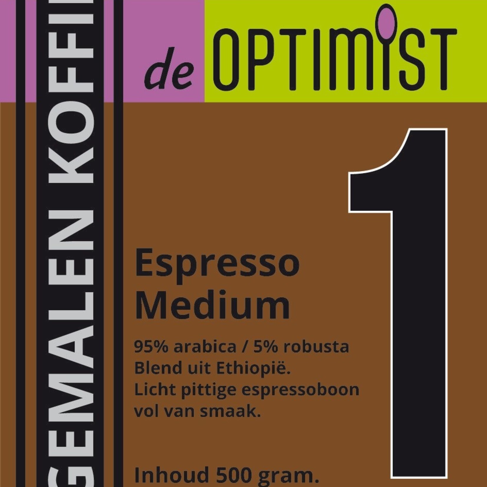 DE OPTIMIST DE OPTIMIST GEMALEN KOFFIE NUMMER 1