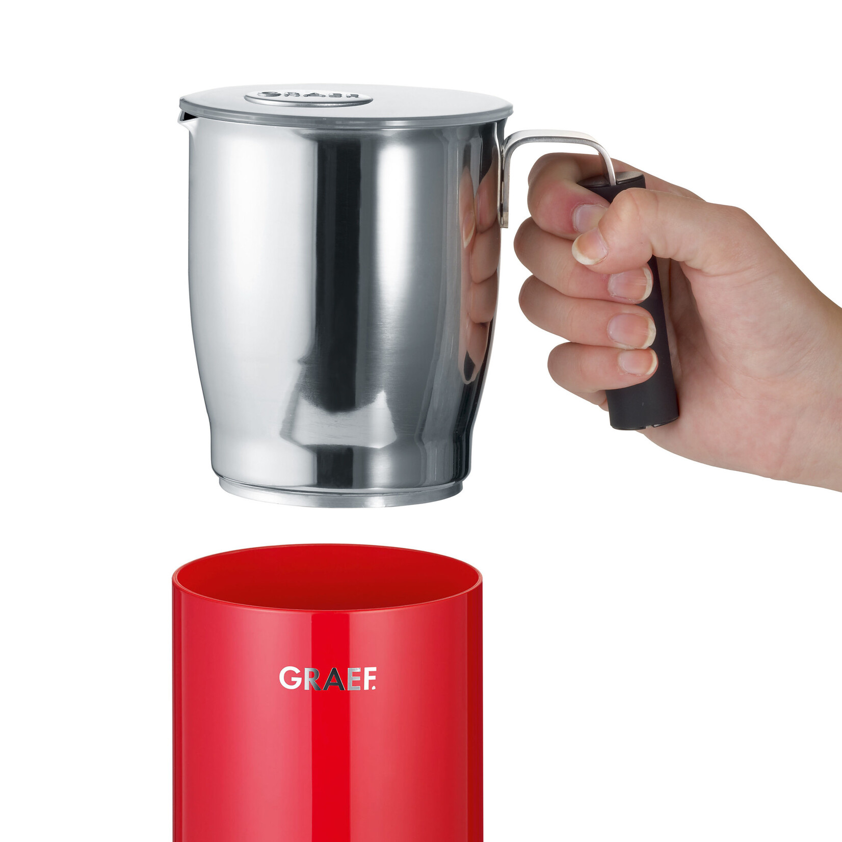 GRAEF 48703 ELECTRISCHE MELKKOPSCHUIMER MS703 ROOD