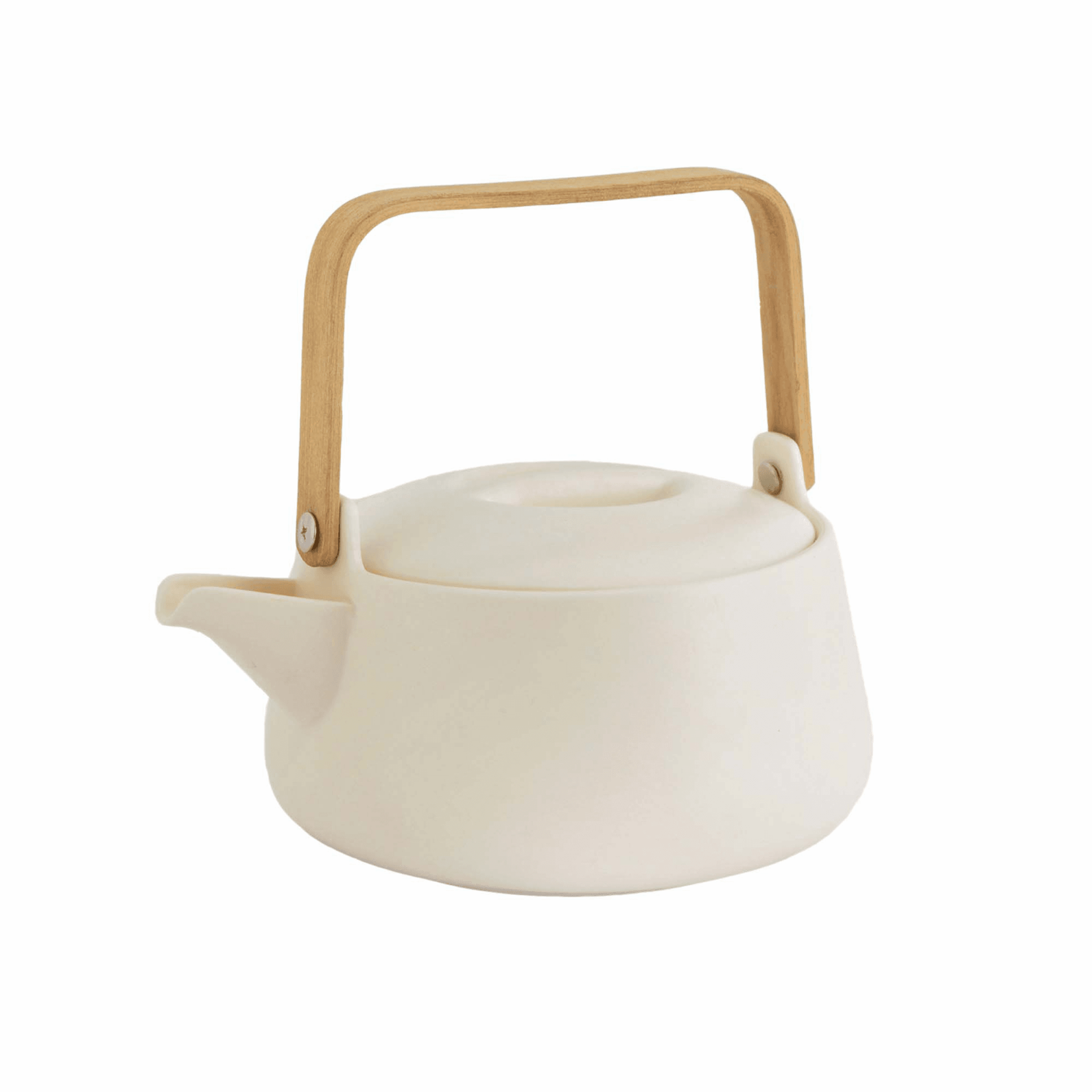 POINT-VIRGULE POINT VIRGULE  PV-TAB-9002 THEEPOT UIT PORSELEIN MET HANDVAT BAMBOE WIT 1LTR