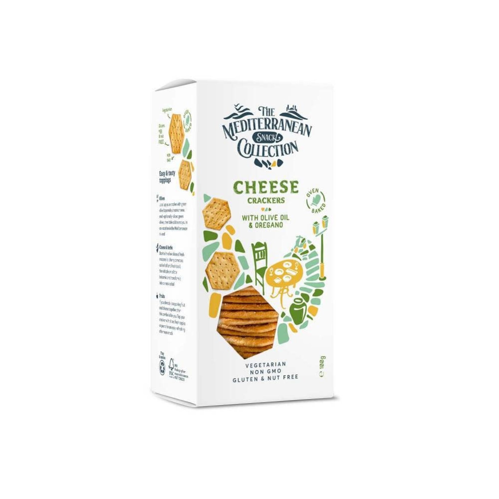 THE MEDITERRANEAN SNACK COLLECTION THE MEDITERRANEAN SNACK COLLECTION 1601 CHEESE CRACKERS GLUTENVRIJ 100 GRAM