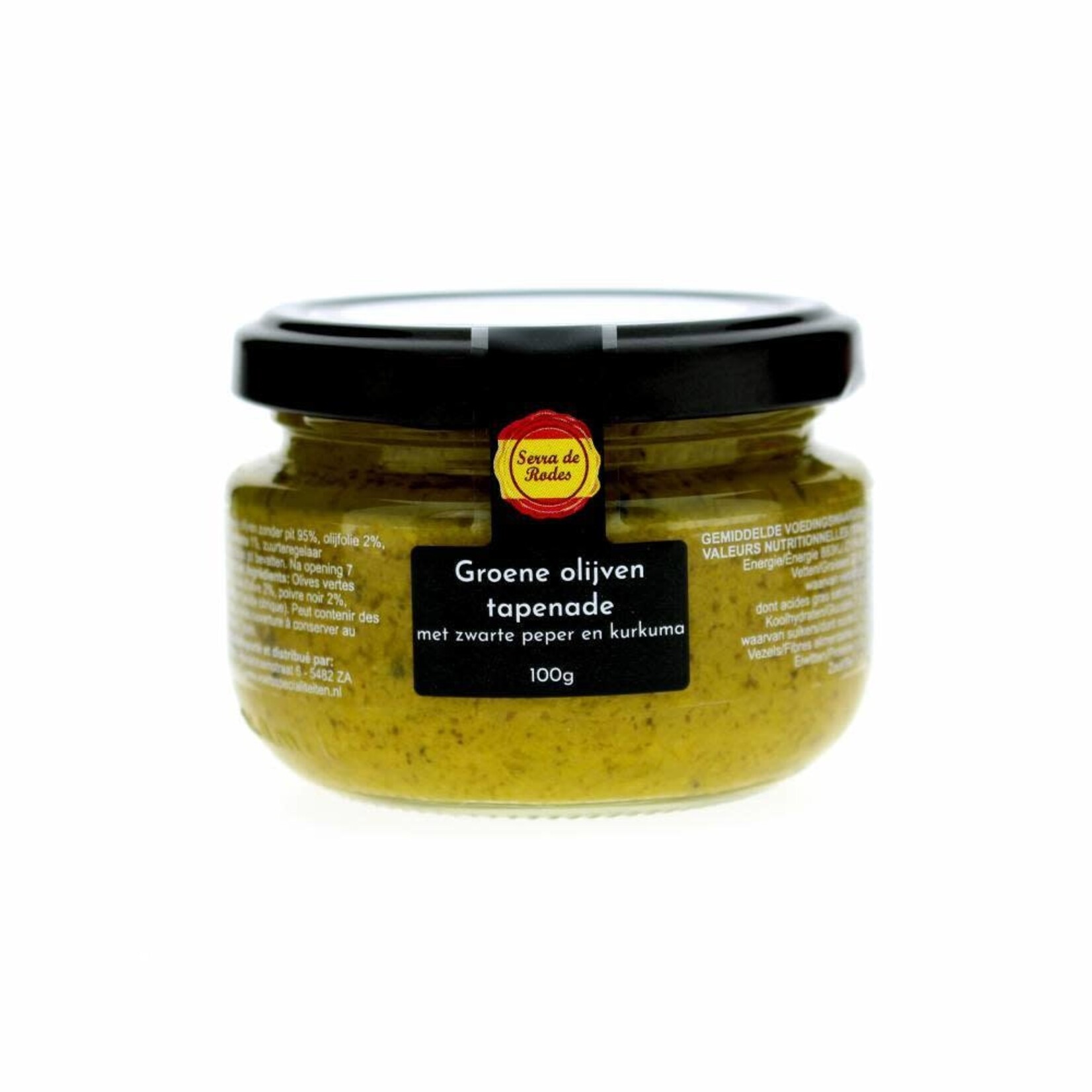 SERRA DE RODES SERRA DE RODES - GR OLIJVEN TAPENADE ZWARTE PEPER&KURKUMA 100 GRAM