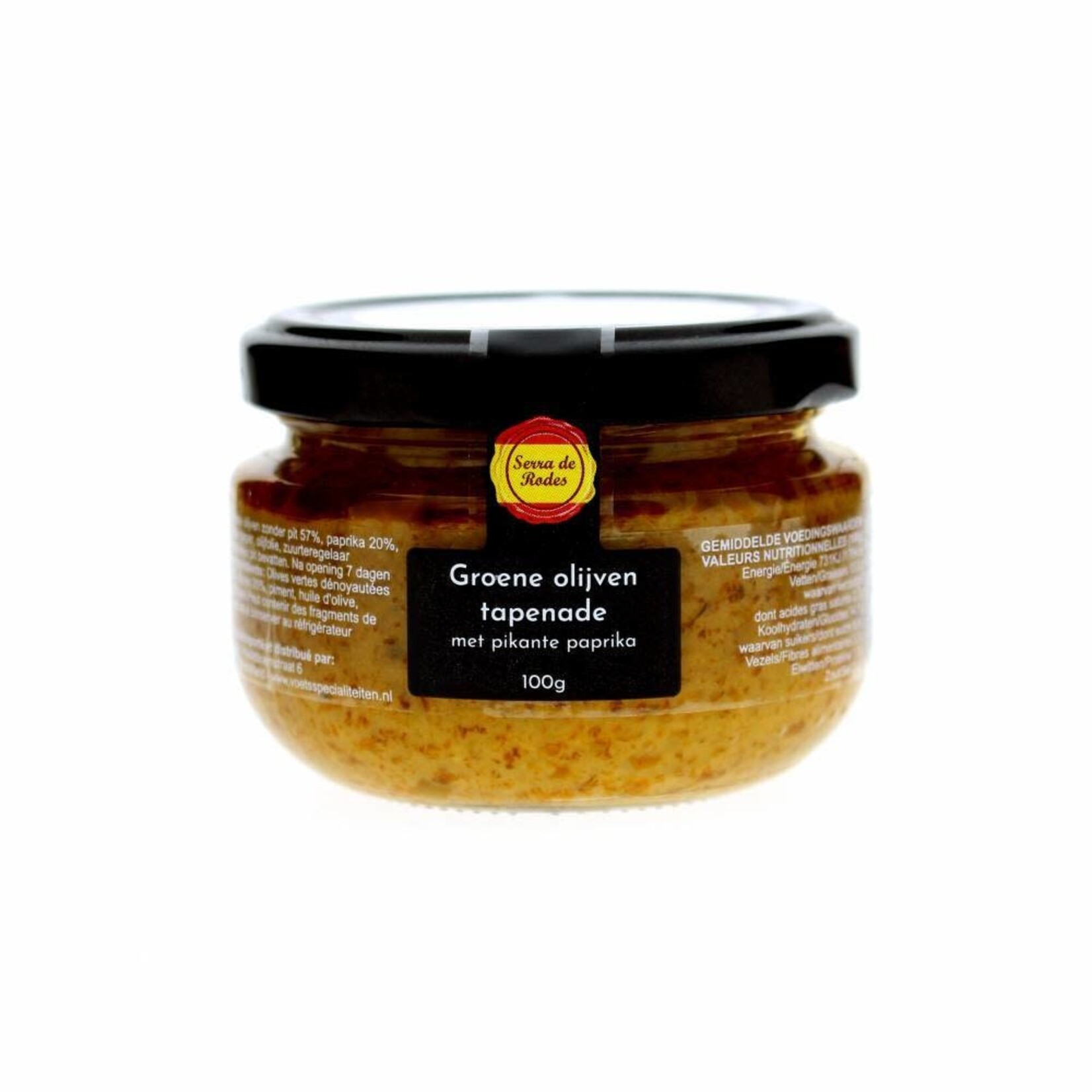 SERRA DE RODES SERRA DE RODES - GROENE OLIJVEN TAPENADE PIKANTE PAPRIKA 100 GRAM