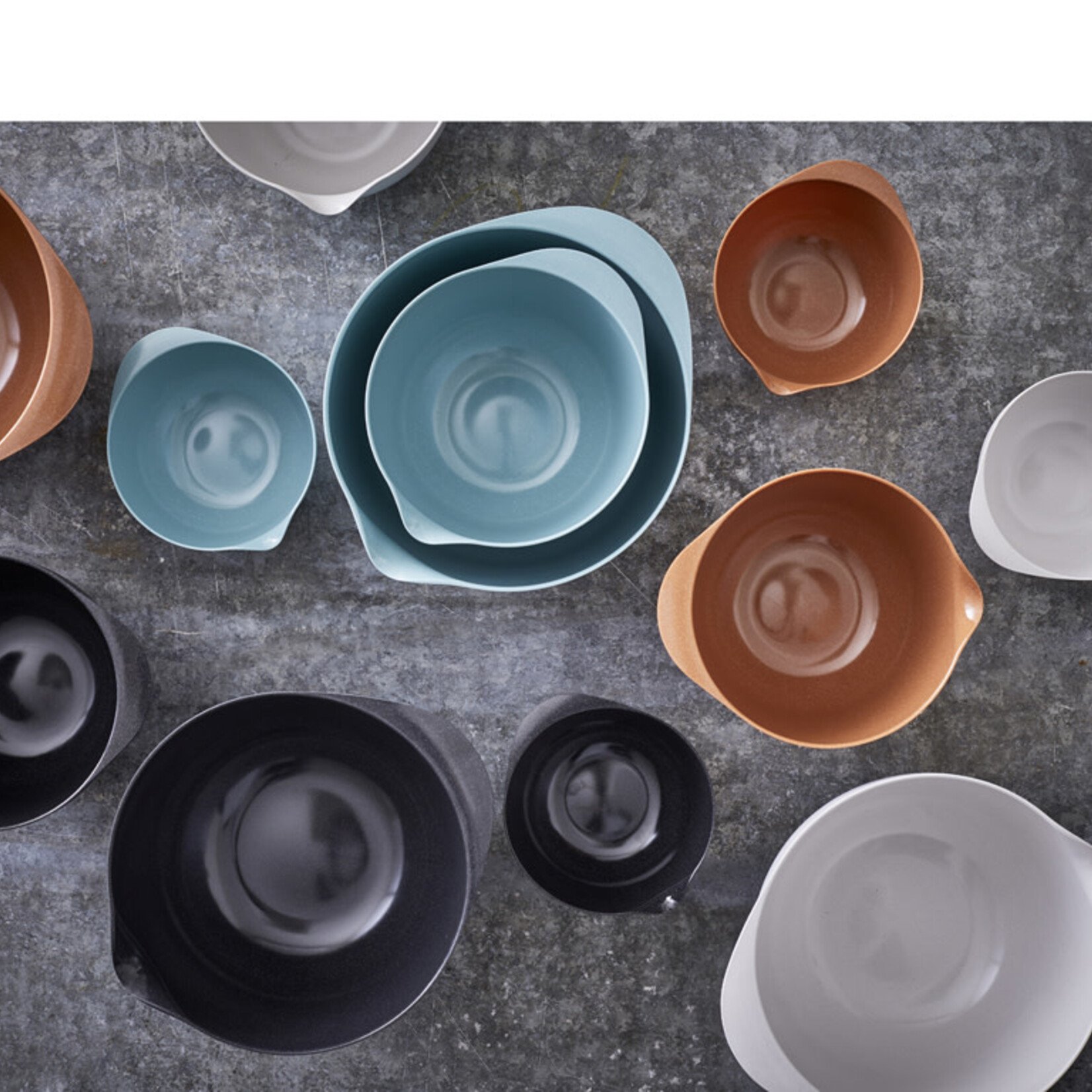 ROSTI ROSTI MARGRETHE MIXING BOWL SET MET DEKSEL 2-DLG PEBBLE BLACK