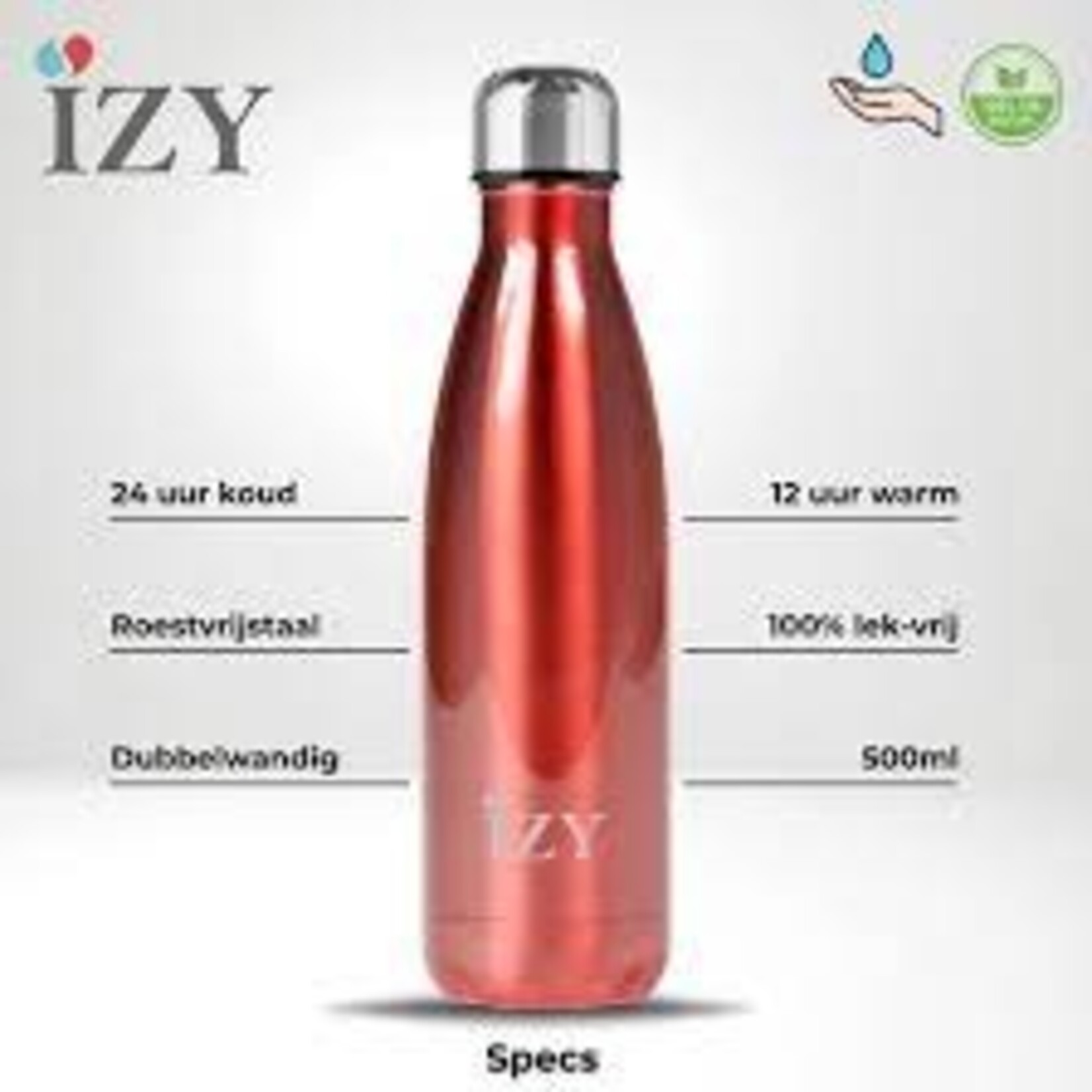 IZY IZY BOTTLE 500ML ROOD