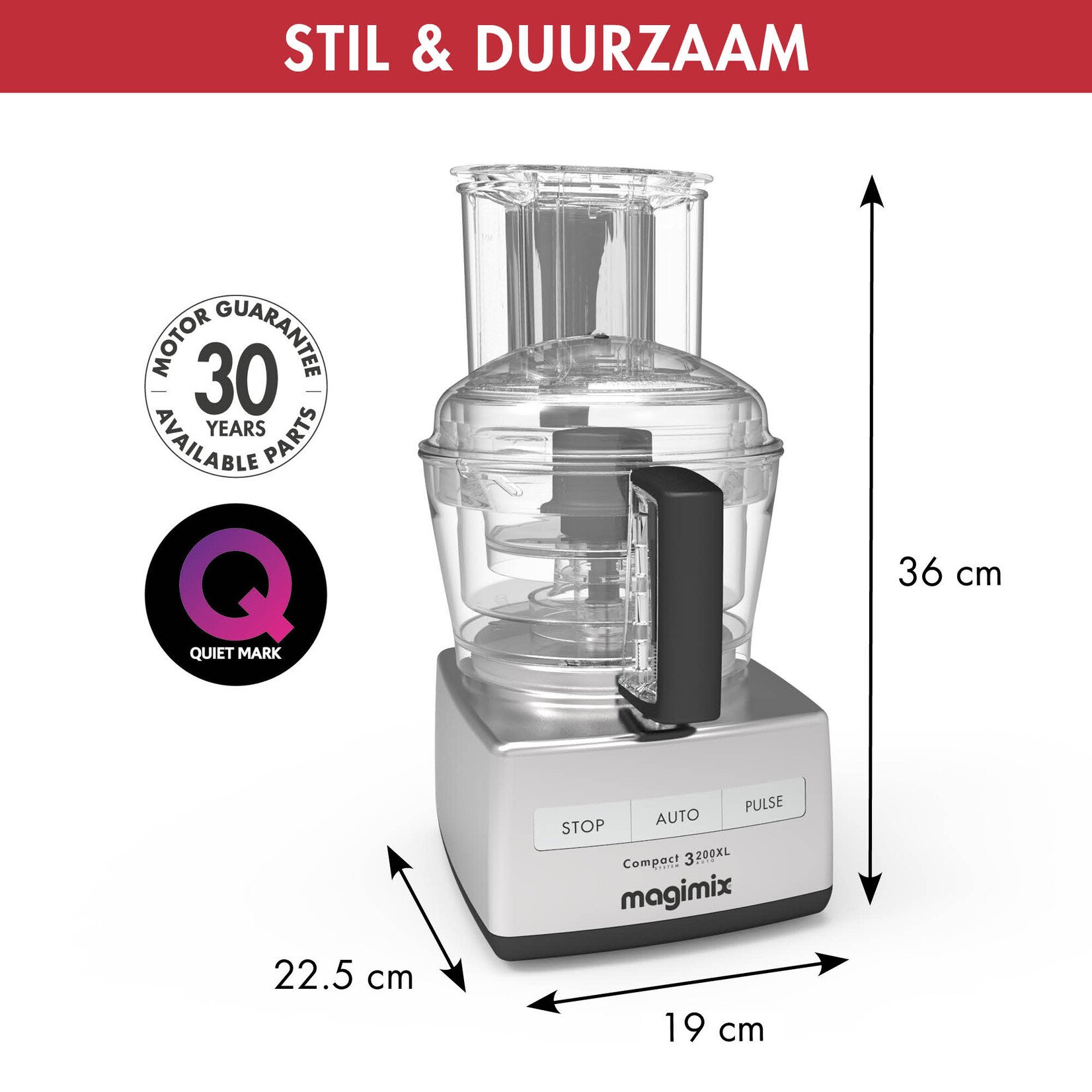 MAGIMIX MAGIMIX CS 3200 XL FOODPROCESSOR- KEUKENMACHINE MAT CHROOM