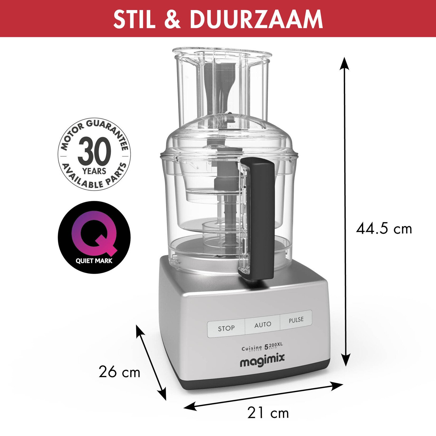 MAGIMIX MAGIMIX CS5200XL PREMIUM FOODPROCESSOR KEUKENMACHINE MET SAPCENTRIFUGE MAT CHROOM 1100WATT