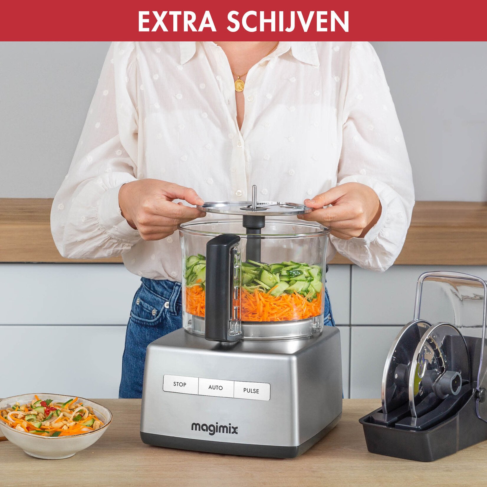 MAGIMIX MAGIMIX CS5200XL PREMIUM FOODPROCESSOR KEUKENMACHINE MET SAPCENTRIFUGE MAT CHROOM 1100WATT