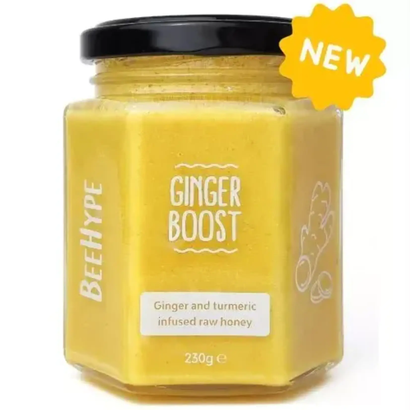 BEEHYPE 250GRAM  100% RAUWE HONING MET GINGER BOOST