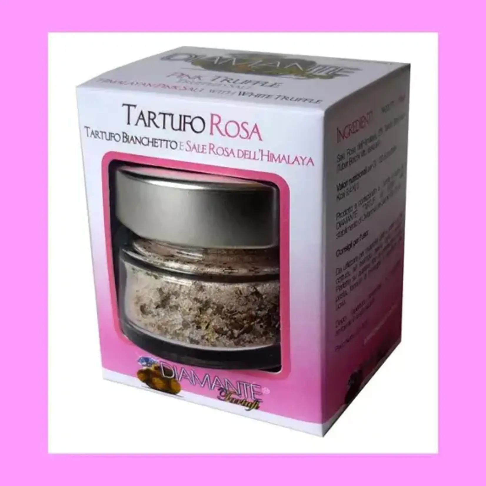 DIAMANTE TARTUFI DIAMANTE 040GRAM WITTE TRUFFEL MET ROZE HIMALAYA ZOUT MADE IN ITALY