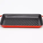 LATT HOME LATT GIETIJZEREN GRILL PLAAT 39.5X22X3.5CM ROOD