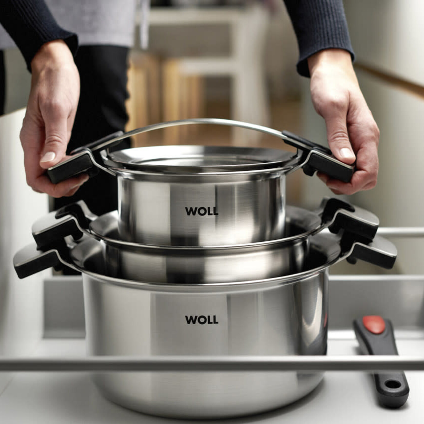 WOLL WOLL CONCEPT PRO PANNENSET 20-24-16CM MET DEKSEL GLAS RVS 2-3.5-6LTR