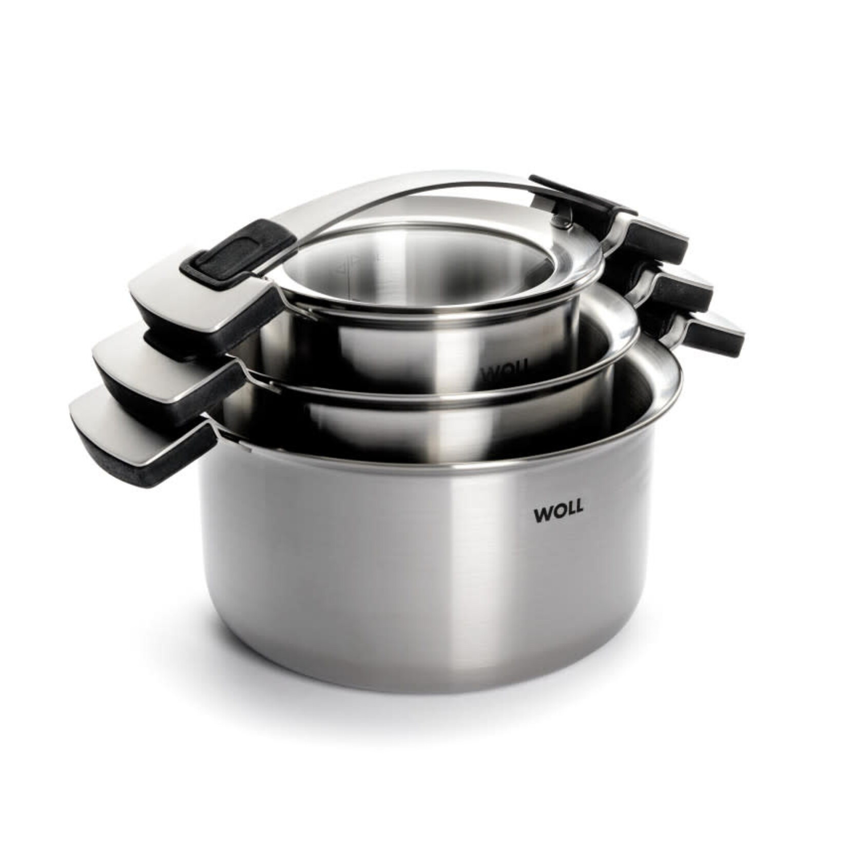 WOLL WOLL CONCEPT PRO PANNENSET 20-24-16CM MET DEKSEL GLAS RVS 2-3.5-6LTR