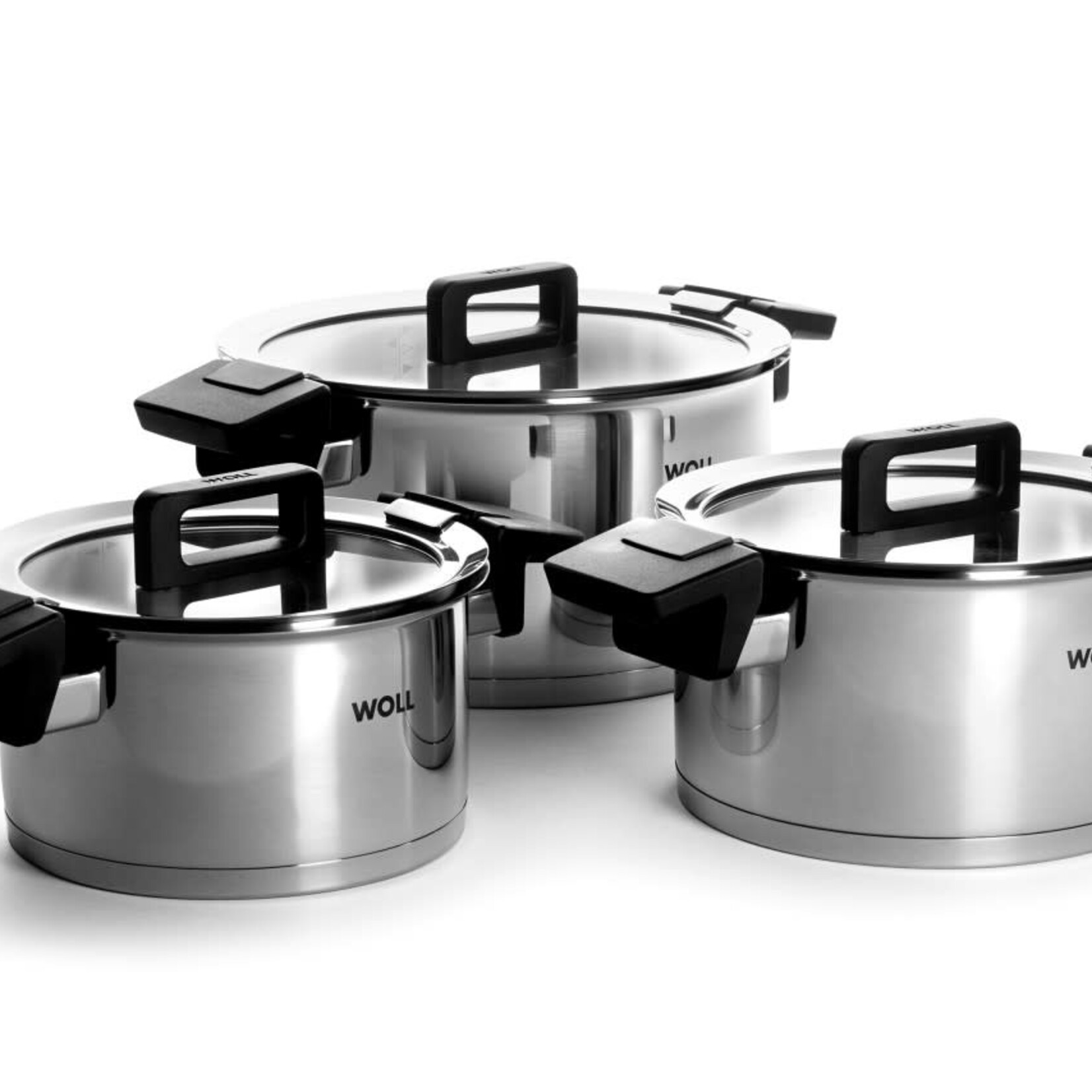 WOLL WOLL CONCEPT PANNENSET 18-20-24 MET DEKSEL GLAS RVS