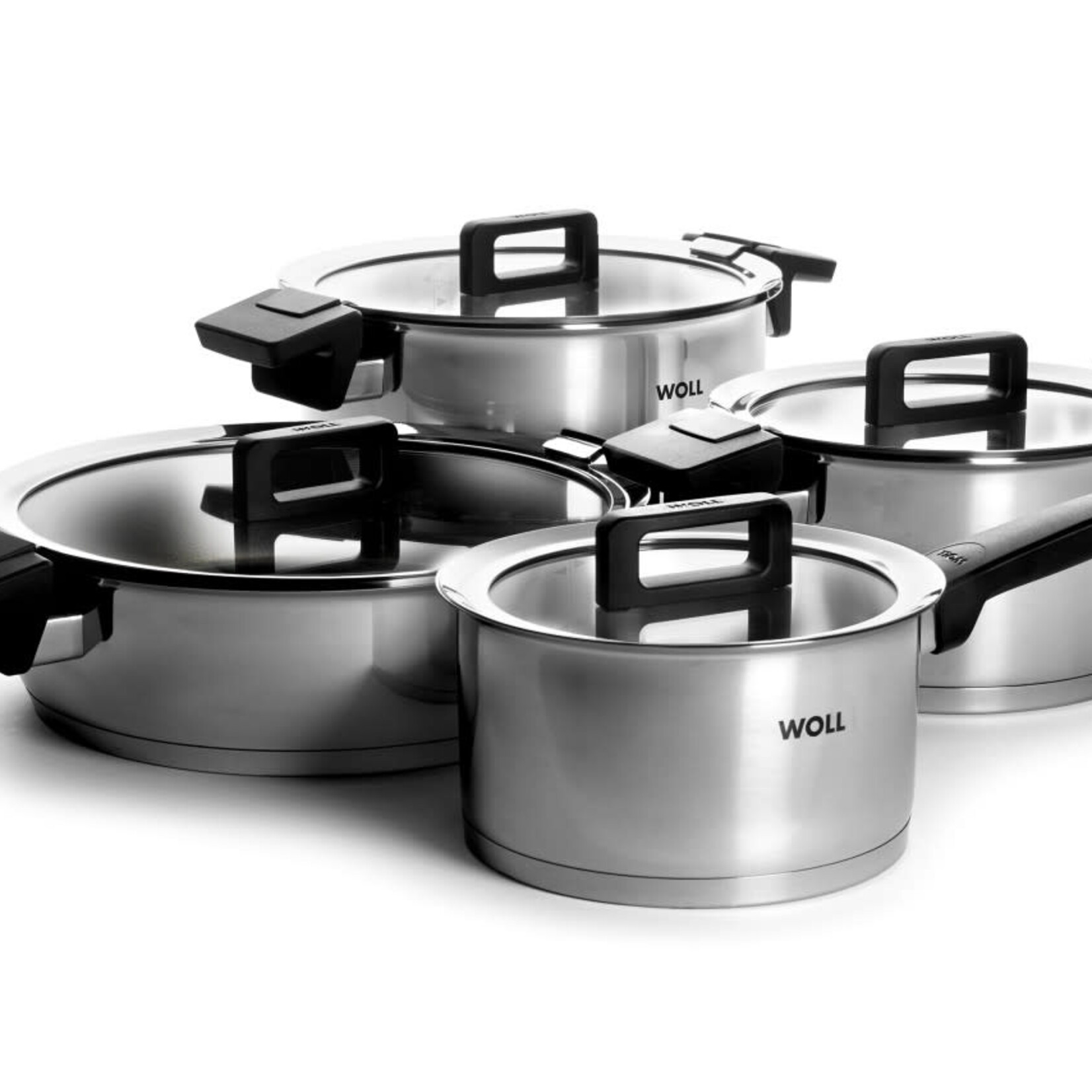 WOLL WOLL CONCEPT PANNENSET 18-20-24-28 MET DEKSEL GLAS RVS