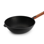 WOLL WOLL  ECO LOGIC WOKPAN MET AFNEEMBAAR HANDVAT 30CM HOUT