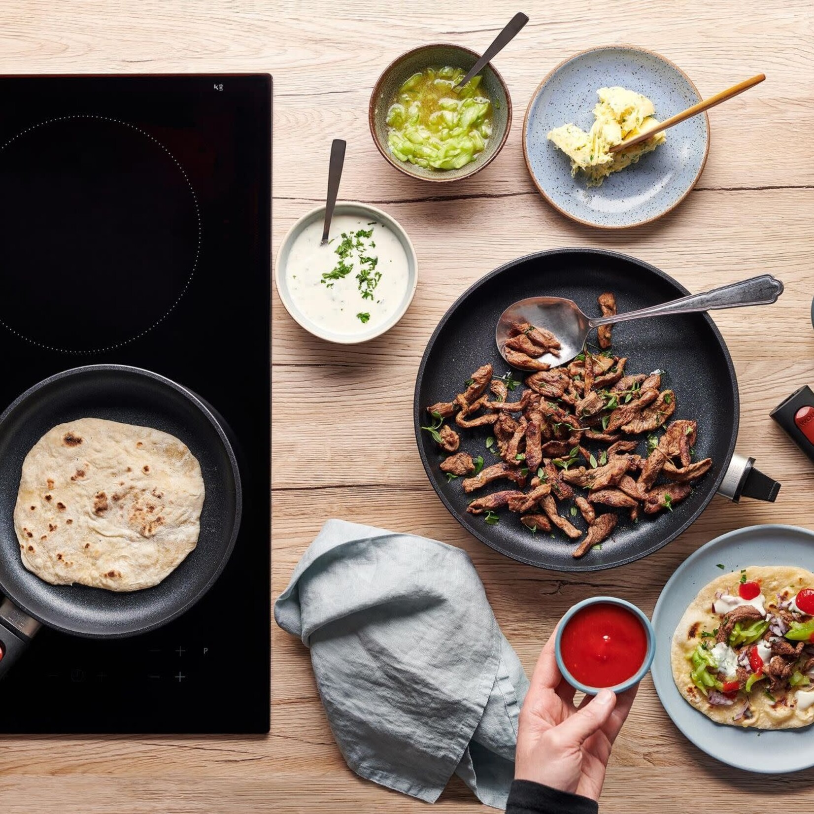 WOLL WOLL ECO LITE PANNENSET MET AFNEEMBARE GREEP