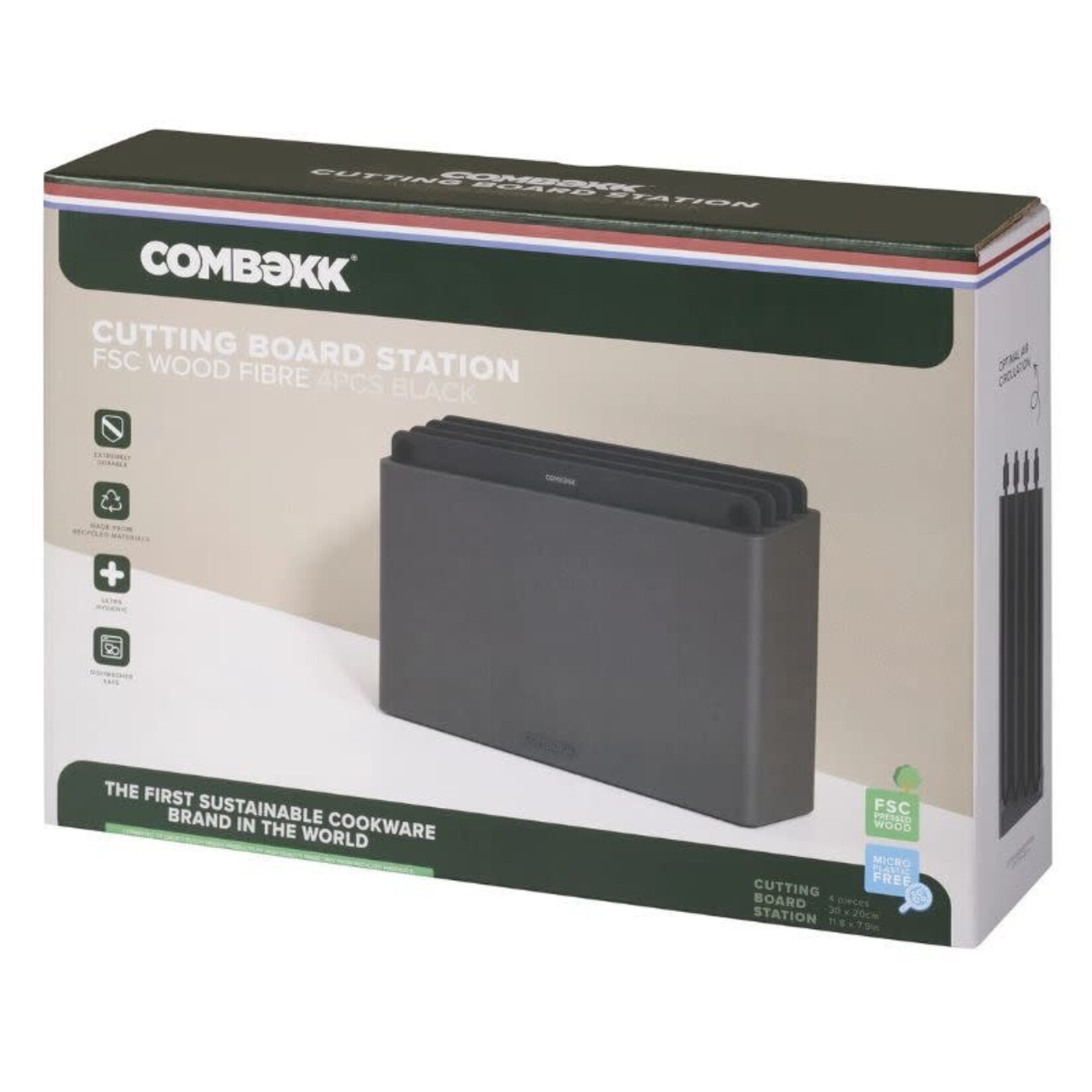 COMBEKK COMBEKK SNIJPLANKEN SET GERECYCLED HOUT ZWART 4-STUKS