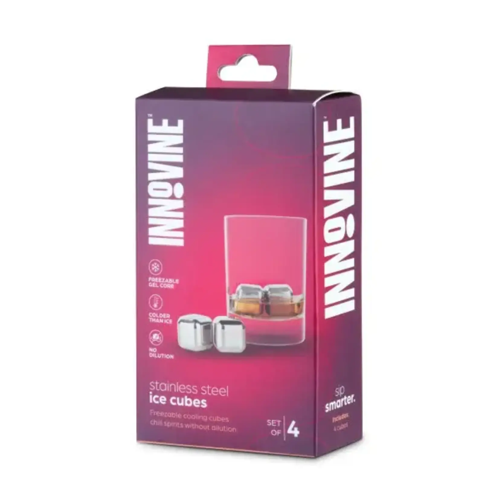 INNOVINE INNOVINE RVS IJSBLOKJES SET VAN 4