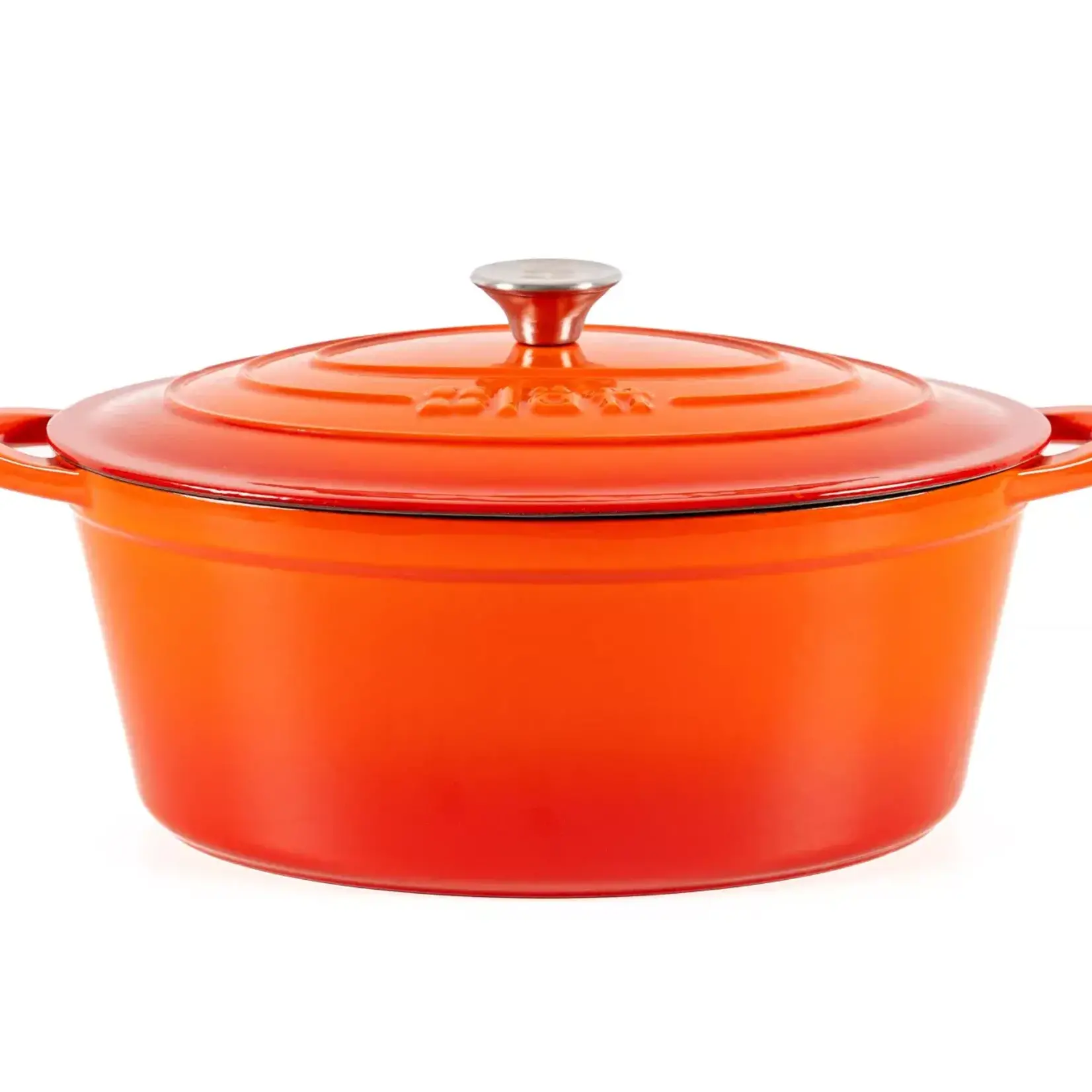 LATT HOME LATT GIETIJZEREN STOOFPAN 29X21X11CM ORANJE 6.00 LTR